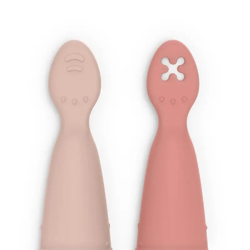 Suavinex Confezione 2 Cucchiai in silicone, +6 mesi, rosa