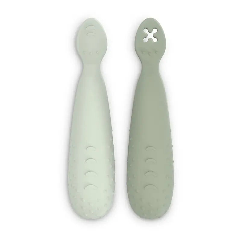 Suavinex Confezione 2 Cucchiai in silicone, +6 mesi, verde