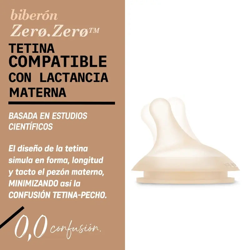 Suavinex 2 Pack 2 tettarelle Zero Zero, flusso medio (M), +3 mesi, equo