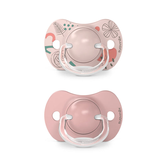 Suavinex Confezione succhietti rosa con tettarella fisiologica in silicone Sx Pro, 6-18 mesi, 2 unità