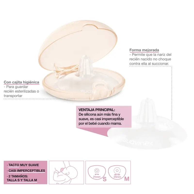 Paracapezzoli in silicone Suavinex taglia S 2 unità