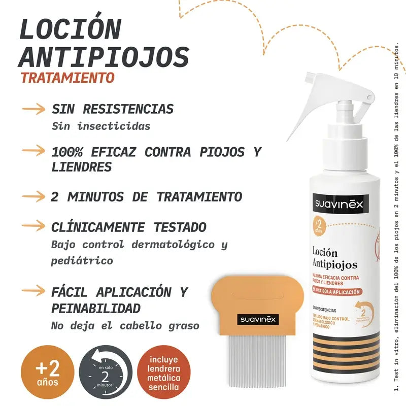 Suavinex Pack Lozione antipidocchi 125 Ml + Rete antipidocchi, +2 anni