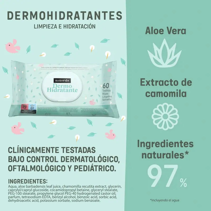Suavinex Salviette dermo-idratanti, 25 unità