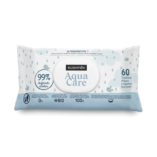 Salviette Suavinex Aqua Care, 60 unità