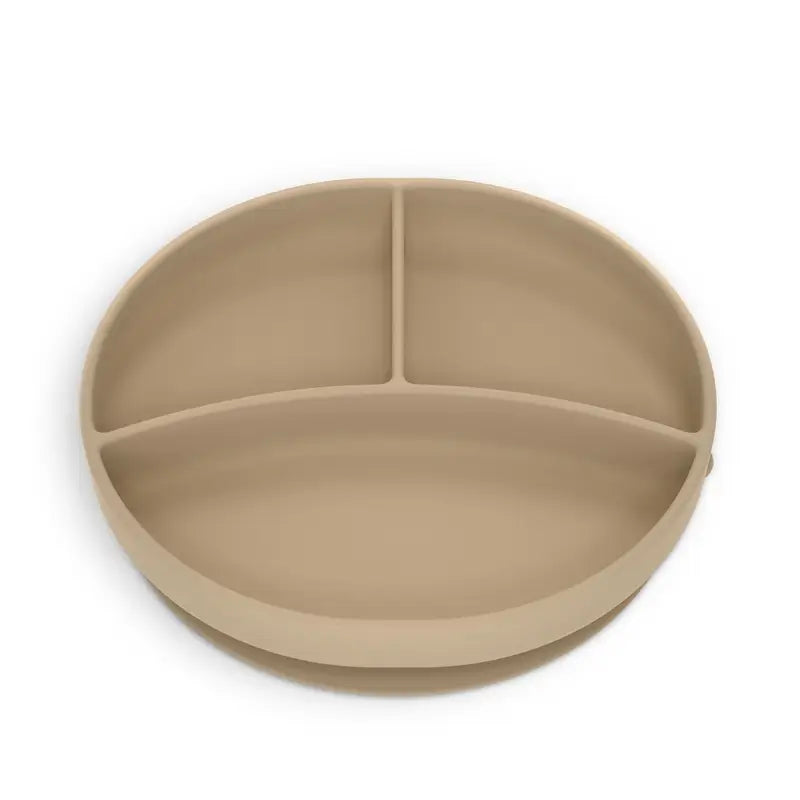 Piatto in silicone Suavinex con ventosa e divisioni, +6 mesi, beige