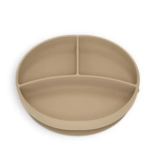 Piatto in silicone Suavinex con ventosa e divisioni, +6 mesi, beige