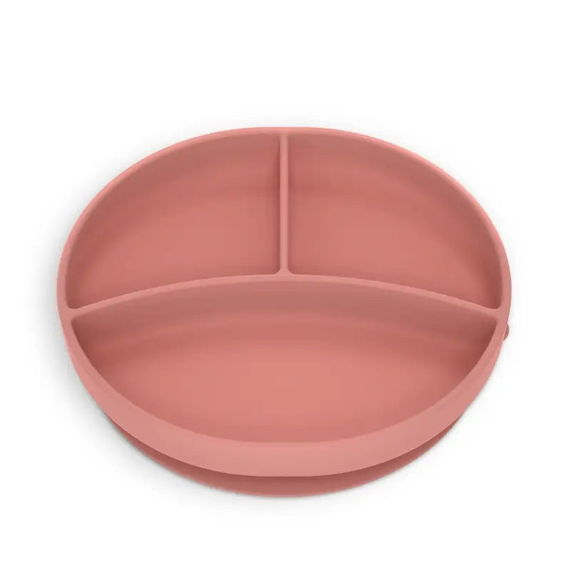 Piatto in silicone Suavinex con ventosa e divisioni, +6 mesi, rosa