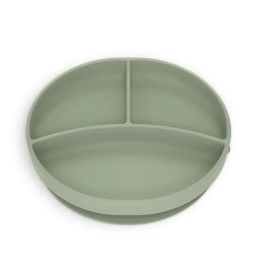 Piatto in silicone Suavinex con ventosa e divisioni, +6 mesi, verde