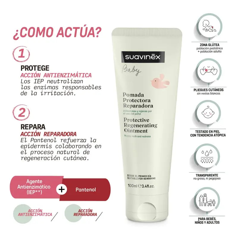 Suavinex Unguento protettivo riparatore per pannolini, 100 Ml
