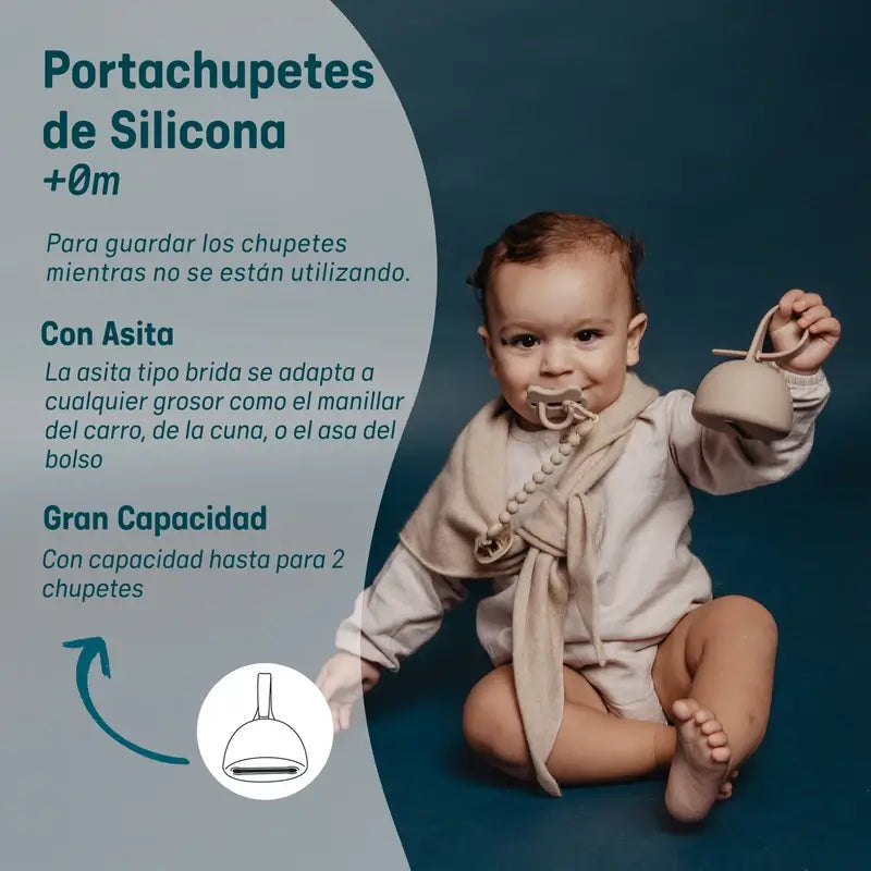 Suavinex Portaciuccio in Silicone con Maniglia, +0 mesi, Acqua di Rose