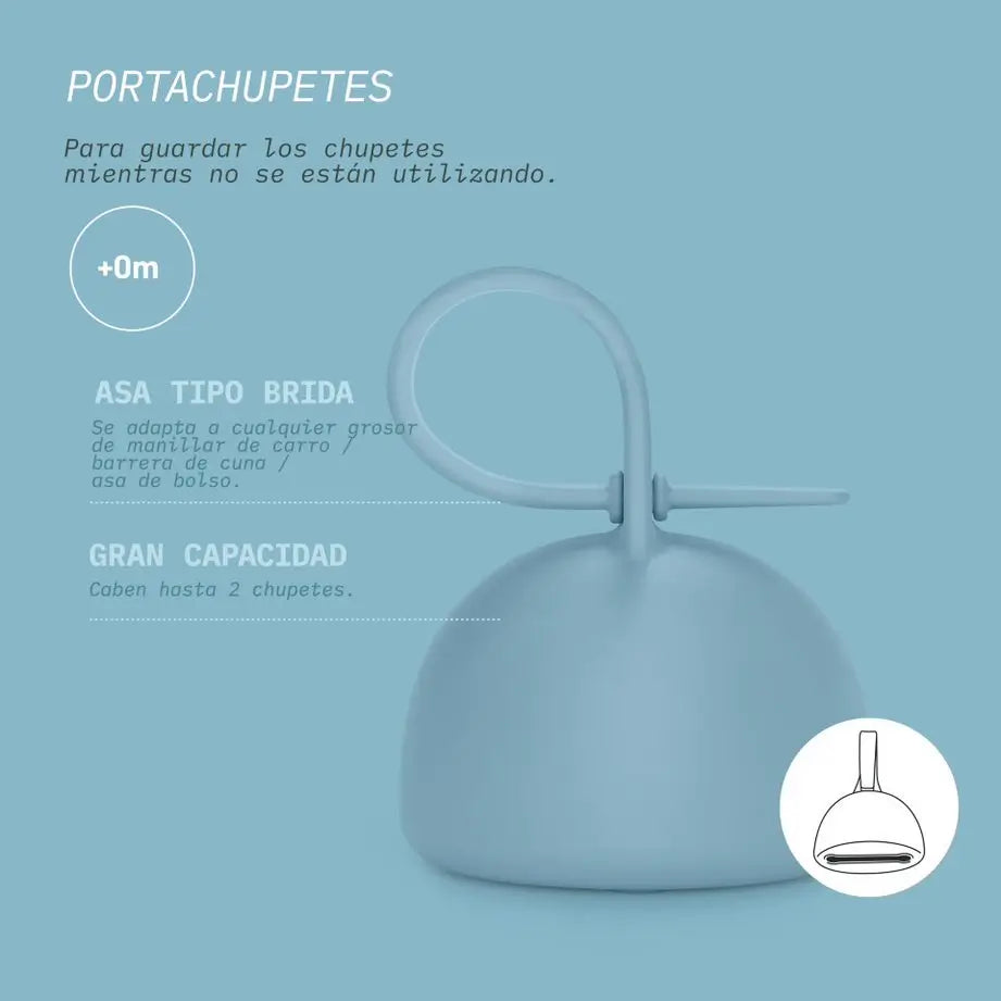 Supporto per succhietto Suavinex. Custodia per succhietto in silicone flessibile. 2 succhietti. +0 mesi. Colore Essenza, Verde