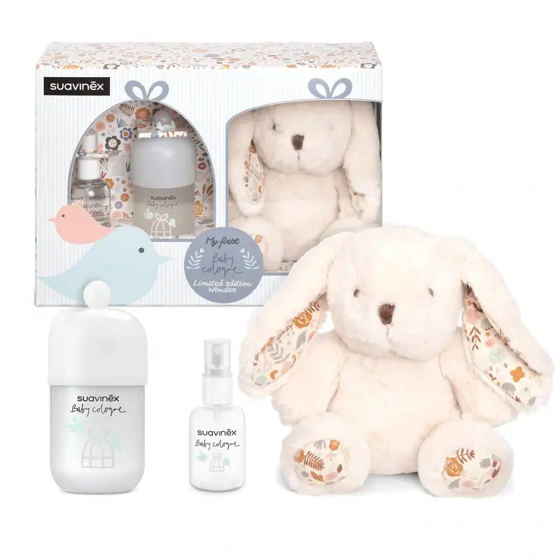 Suavinex Baby Layette con Baby Cologne 100 Ml + Travel Format 50 Ml + Baby Soft Toy