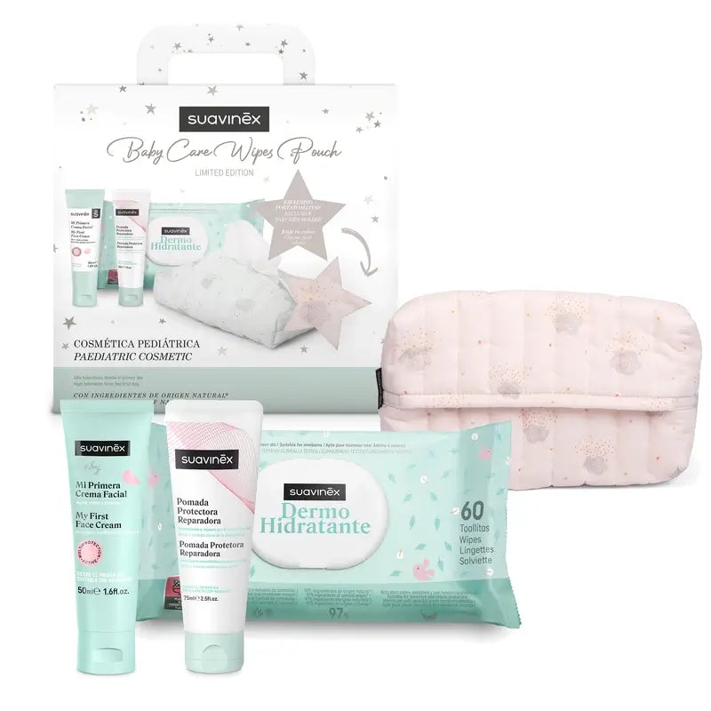 Regalo neonato Suavinex con porta salviette, rosa