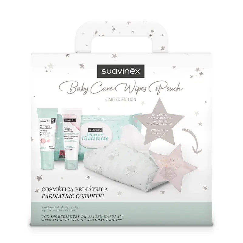 Regalo neonato Suavinex con porta salviette, rosa