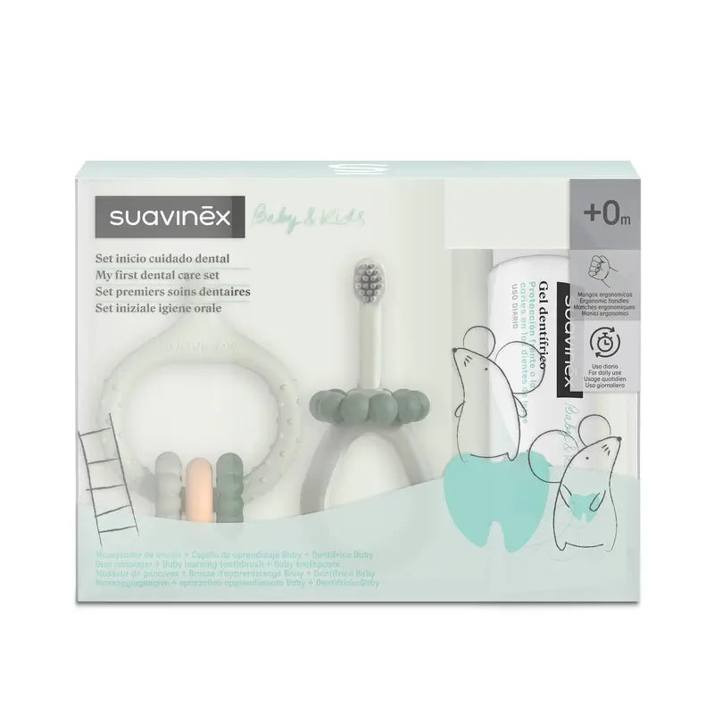 Suavinex Set iniziale per la cura dei denti +0 mesi, verde