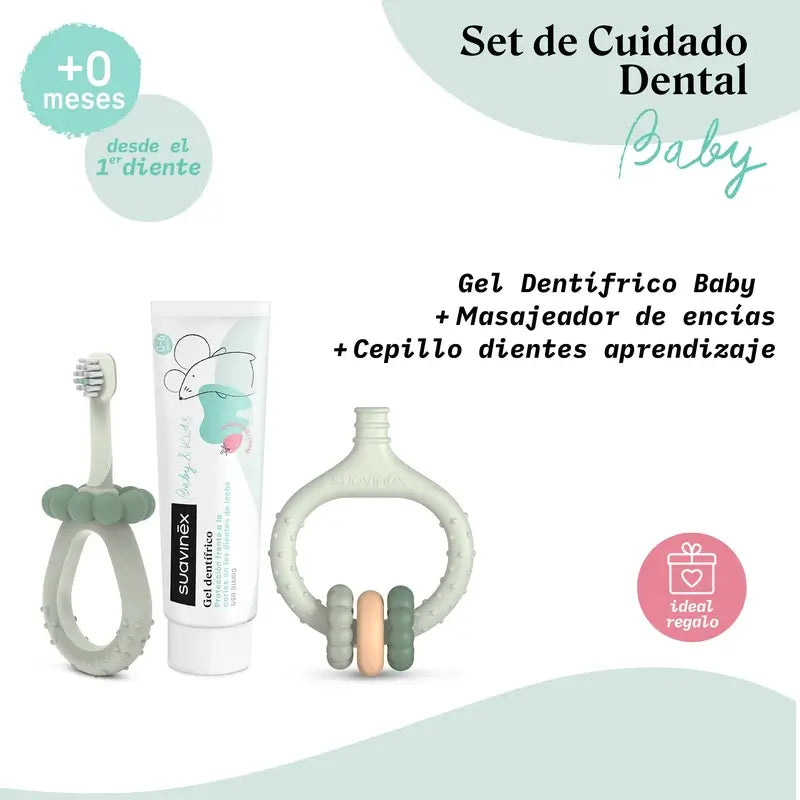 Suavinex Set iniziale per la cura dei denti +0 mesi, verde