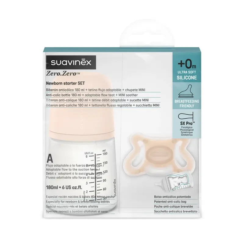Suavinex biberon anticolica + succhietto Zero Zero. Fiera