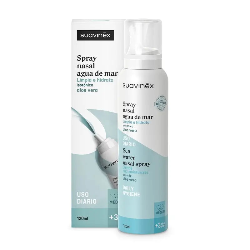 Suavinex Spray nasale isotonico per bambini, +3 anni, igiene quotidiana, 120 Ml