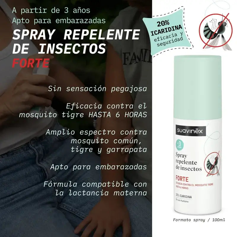 Suavinex Spray antizanzare Forte, +3 anni e in gravidanza, 100 Ml