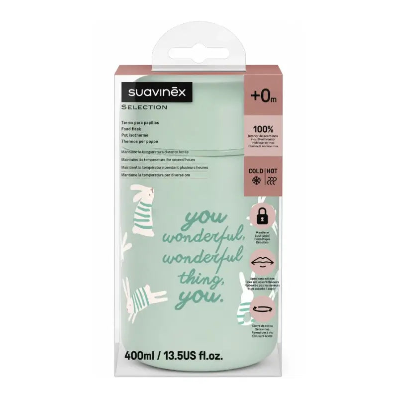 Suavinex Papillero Thermos 400 Ml, Verde Paese delle Meraviglie