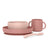 Suavinex Stoviglie in silicone 4 pezzi con ventosa, +4 mesi, rosa