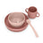 Suavinex Stoviglie in silicone 4 pezzi con ventosa, +4 mesi, rosa
