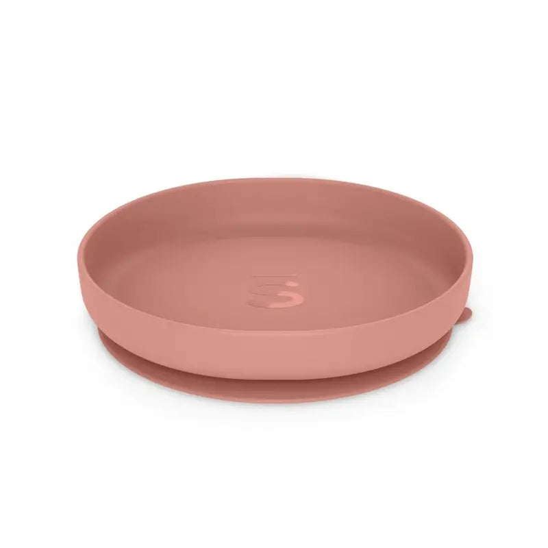 Suavinex Stoviglie in silicone 4 pezzi con ventosa, +4 mesi, rosa