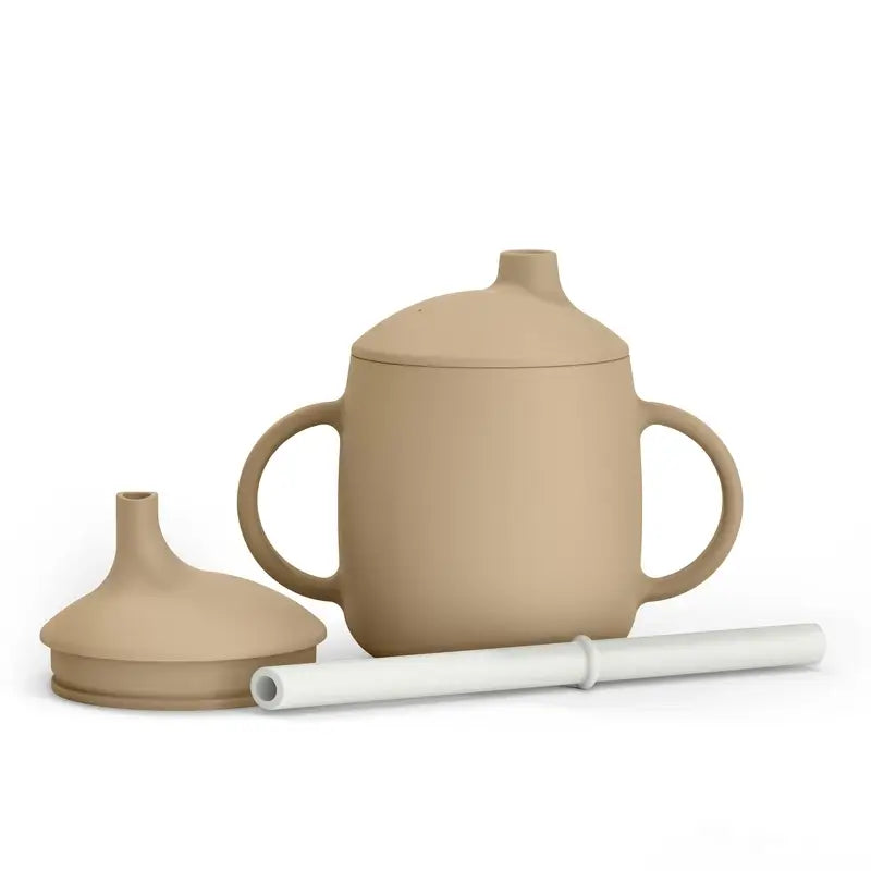 Tazza di apprendimento in silicone Suavinex 3 in 1, +6 mesi, beige