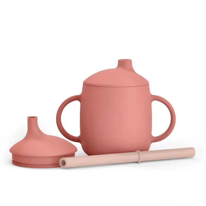 Tazza di apprendimento Suavinex 3-in-1 in silicone, +6 mesi, rosa
