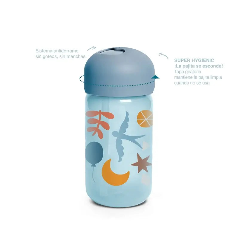 Tazza da allenamento Suavinex con cannuccia 340 Ml, non versa, +18 mesi, blu