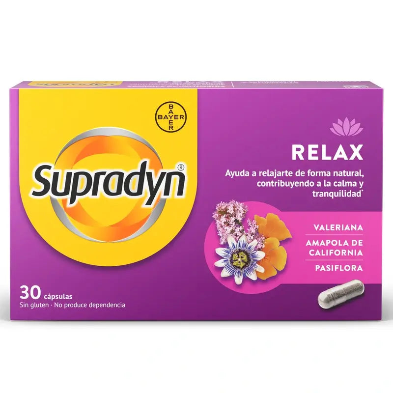 Supradyn Relax, Calma e Tranquillità con Passiflora e Valeriana, 30 Capsule