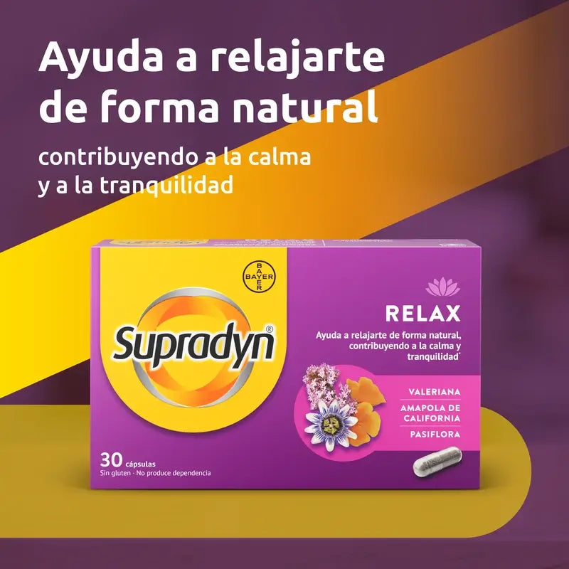 Supradyn Relax, Calma e Tranquillità con Passiflora e Valeriana, 30 Capsule