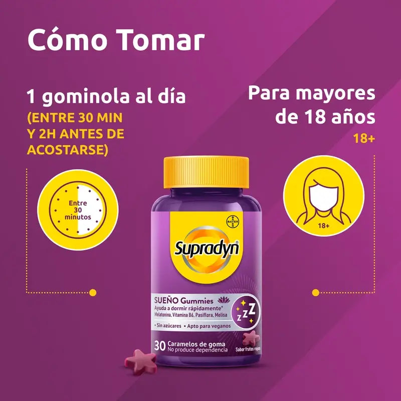 Supradyn Sonno e Serenità Gomme Melatonina e Vit. B6, 30 caramelle