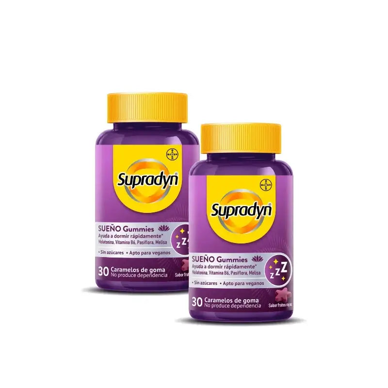Supradyn Sonno e Serenità - Caramelle gommose alla melatonina e vitamina B6, confezione da 2 x 30 caramelle