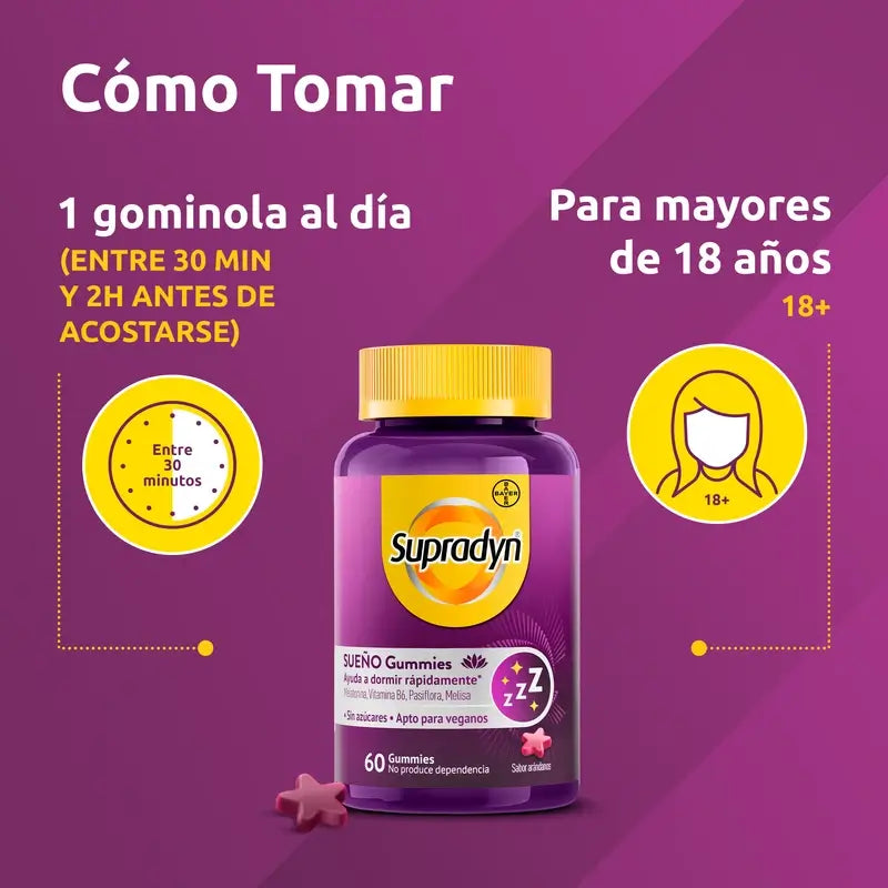 Supradyn Sonno & Serenità Gomme Melatonina e Vitamina B6 , 60 gommine