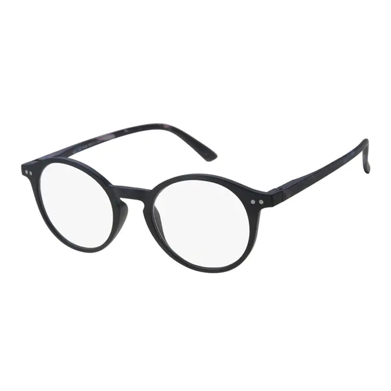 Occhiali da lettura per presbiopia Surgicalmed Euro Optics Gala (nero opaco, aste blu/viola e decorazioni argento) (+2.00)