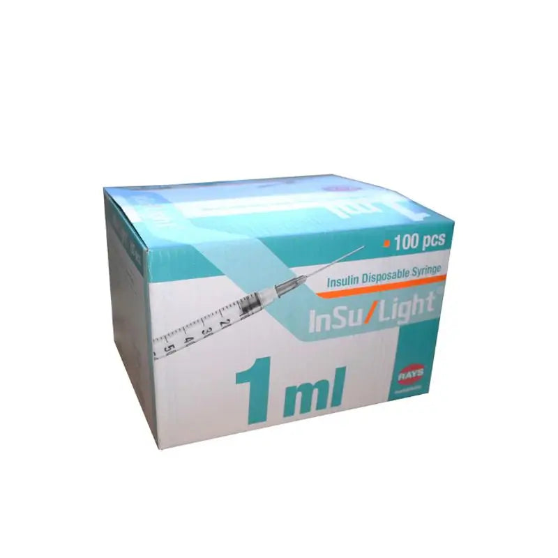 Siringhe per insulina da 1 Ml con ago 25G 0,5X16 Mm Insu/Light - Confezione da 100 unità, 100 unità