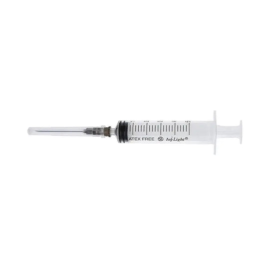 Siringhe monouso Surgicalmed Rays 5 Ml a tre corpi cono Luer centrale con ago 21G 0,8X38 Mm Inj/Light - Scatola da 100 unità, 100 unità