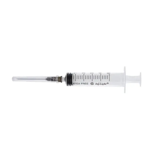 Siringhe monouso Surgicalmed Rays 5 Ml a tre corpi cono Luer centrale con ago 23G 0,65X30 Mm Inj/Light - Confezione da 100 pz, 100 pz.