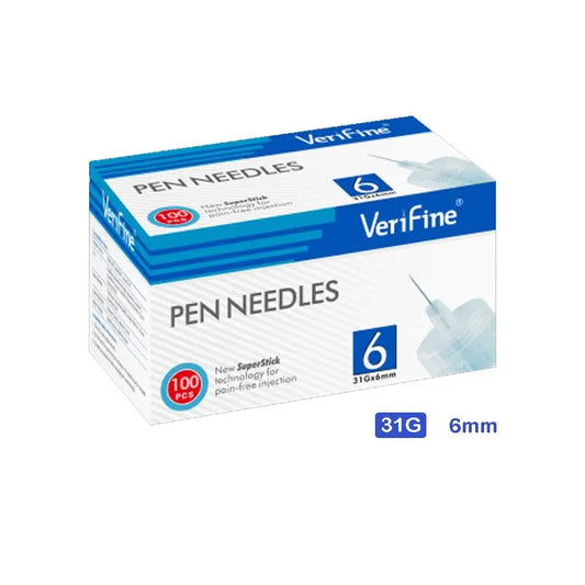 Aghi per penna da insulina Surgicalmed Verifine 31G X 6 Mm - Confezione da 100 pezzi, 100 pezzi.