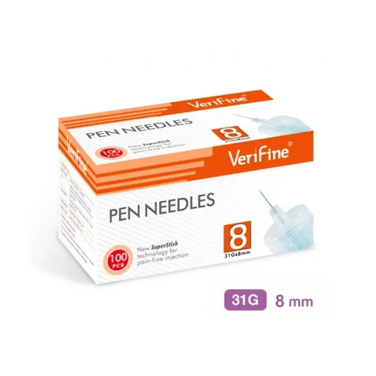 Aghi per penna da insulina Surgicalmed Verifine 31G X 8 Mm - Confezione da 100 pezzi, 100 pezzi.
