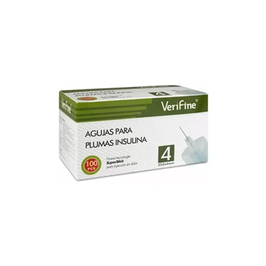 Aghi per penna da insulina Surgicalmed Verifine 33G X 4 Mm - Confezione da 100 pezzi, 100 pezzi.