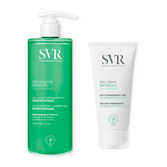 Confezione Spirial Gel doccia deodorante antitraspirante, 400 Ml + Spirial Crema deodorante antitraspirante 48H, 50 Ml