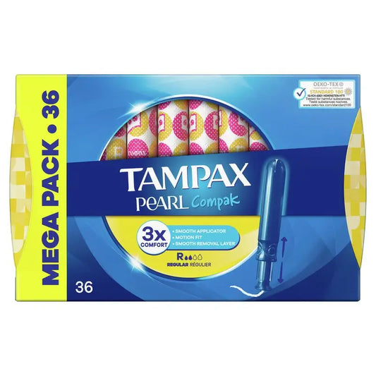 Tampax Compak Pearl assorbenti regolari con applicatore , 36 unità