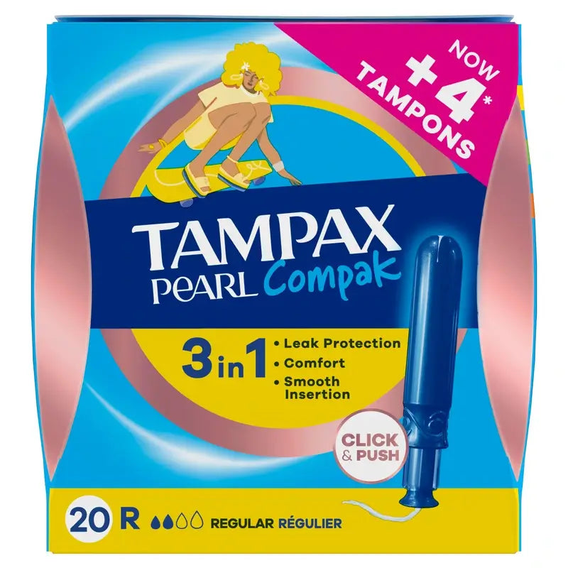 Tampax Pearl Compak assorbenti regolari con applicatore, 20 unità