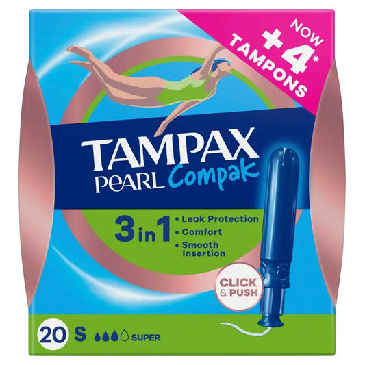 Tampax Pearl Compak Super Tamponi con applicatore, 20 unità