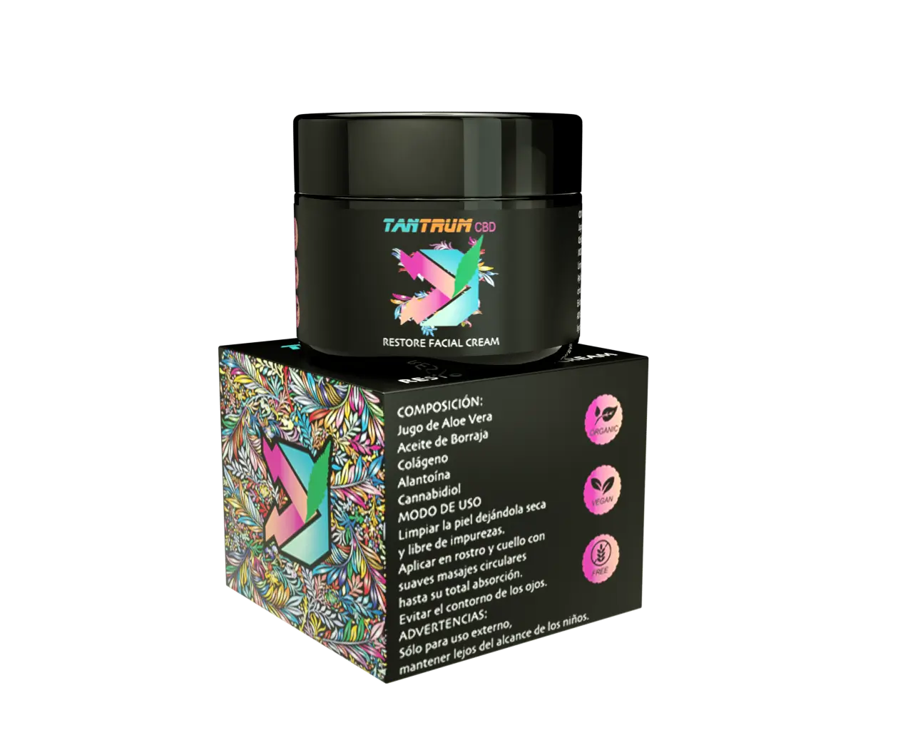 Crema viso Tantrum Restore con CBD , 50 ml