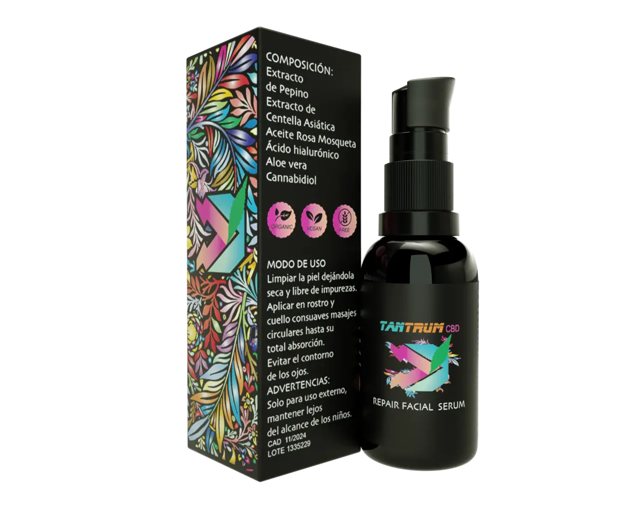 Siero riparatore per il viso Tantrum con CBD, 30 ml