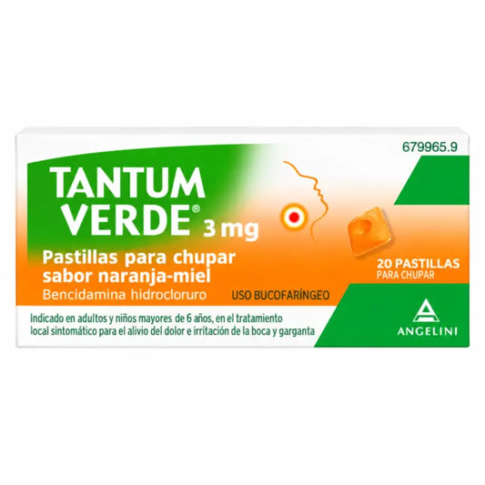 Tantum Verde al gusto di arancia e miele 20 pastiglie