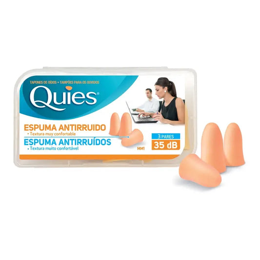 TAPPI PER ORECCHIE IN GOMMA DI QUIES, COLORE CARNE 3 PAIA
